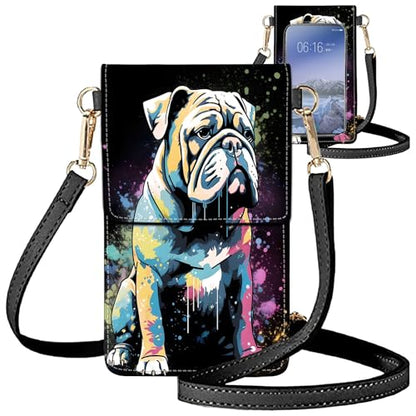 for Women Cell Phone Purse,with Touchscreen Cell Phone Purse,PU Leather Shoulder Bag Waterproof Phone Wallet Case with Clear Touch Screen Window up to 6.7 inch Smartphone, - color: Colorful Cute Dog -242
