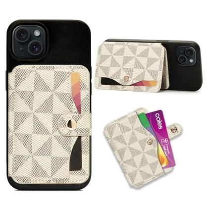 M-Plateau Phone Wallet Stick on for Cases, Sticky Wallet for Back of Phone - color: off White