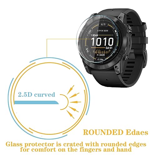 Screen Protector for Garmin Epix pro 51MM/Fenix 7X and TPU Protective Case | HUADU,9H Tempered Glass Film,Anti-Scratch,High Definition,Full Coverage,Soft Watch Cover - size: Garmin EPIX pro 51MM