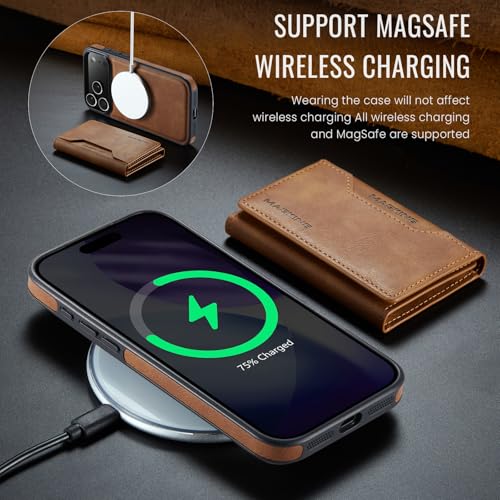 K2 2 in 1 Detachable Magnetic Phone Cases Compatible with iPhone 17 Pro Max Case with Card Holder RFID Blocking, Compatible with Magsafe Wallet, Leather 6.9'' (Brown, iPhone 17 Pro Max) - color: Brown, size: iPhone 17 Pro Max