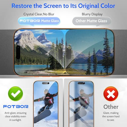 Fotbor [Ultra-Shield 26° True Privacy Screen Protector Compatible with iPhone 17 Pro Max, 2-Pack Elite Matte AG Etched Glass, 9H Anti-Shatter, with [Installation Master Kit] - size: iPhone 17 Pro Max-6.9 inch