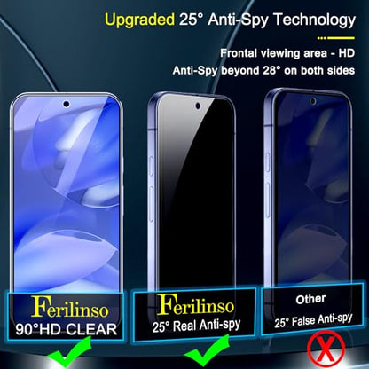 Ferilinso Privacy Screen Protector for Google Pixel 9A, Tempered Glass - size: Google Pixel 9A