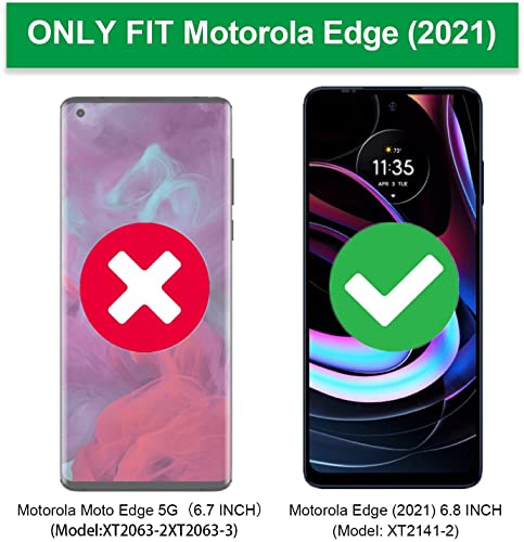 for Moto Edge 2021 Screen Protector Tempered Glass - [2Pack] 9H Hardness Anti-Scratch Protective Film for Moto Edge 2021 (Not for Moto Edge 2020 3D Curved)