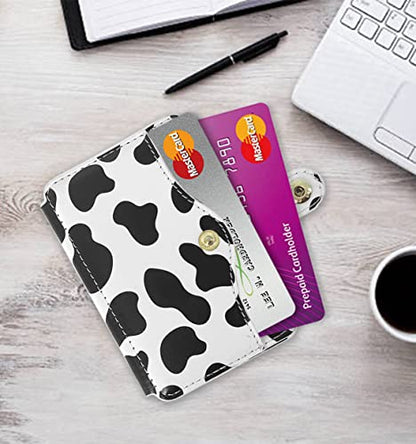 Phone Card Holder, Phone Wallet Stick on with Snap Closure Adhesive - color: Cow Print