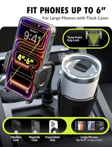 Bracketron TripGrip 2.0 Cup Holder Phone Mount, Metal Gooseneck