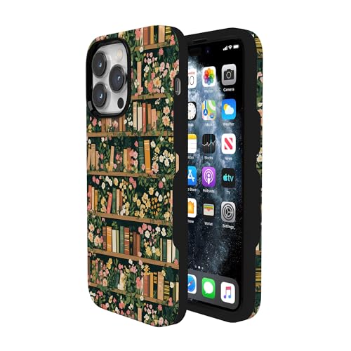 Casely iPhone 14 Pro Max Case | Book Nook | Floral Library | Bold Protective Design | Compatible with MagSafe - color: Book Nook | Floral Library