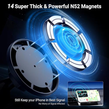 PROfezzion Car CD Slot Magnetic Phone Mount Holder for MagSafe iPhones - style: Car CD Slot or Vent