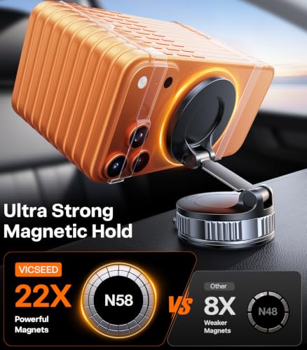 VICSEED for MagSafe Car Mount [Upgraded 98LBS Strongest Suction,Won't Break
