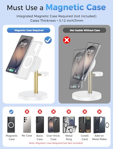 Aeinidi Super Fast Strong Magnetic Wireless Charger for Samsung - color: WhiteGold, size: 15W