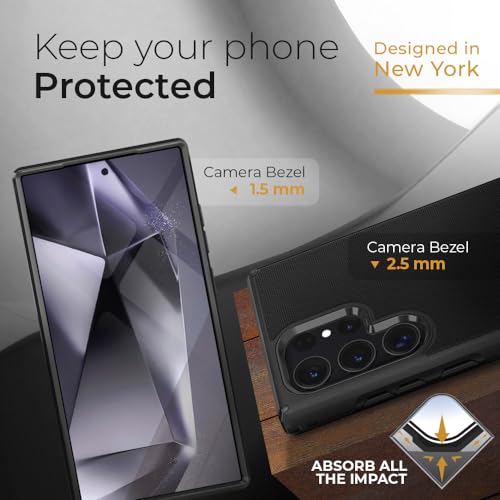 MOTIVE for Samsung Galaxy S24 Ultra Case with Belt Clip and Stand | 6.8" | Case & Holster, MagSafe compatible, built-in Kickstand Horizontal, 360° rotating belt clip, slim low-profile fit - size: s24 Ultra