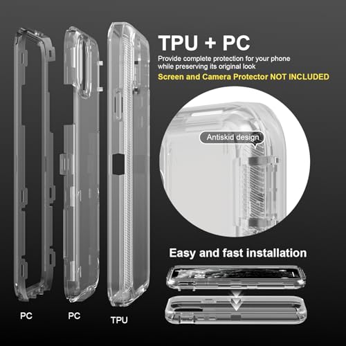 Follaroma for iPhone 11 Pro Max Case, 6.5 inch, Crystal Clear | Heavy Duty Shockproof Protection Phone Cases, Anti-Drop, Military Grade Dual Layer Transparent Rugged Protective Cover - color: Clear, size: iPhone 11 Pro Max 6.5‘’