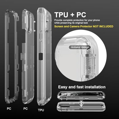 Follaroma for iPhone 11 Pro Max Case, 6.5 inch, Crystal Clear | Heavy Duty Shockproof Protection Phone Cases, Anti-Drop, Military Grade Dual Layer Transparent Rugged Protective Cover - color: Clear, size: iPhone 11 Pro Max 6.5‘’