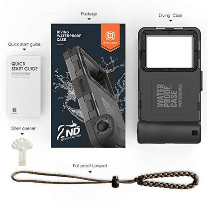 Waterproof Underwater Snorkeling Diving Phone Case for iPhone 16/15/14/13/12/11 Pro Max Mini and Galaxy S25/S24/S23/S22/S21 Ultra Plus Professional [15m/50ft] Photo Video Cover (SG Black)