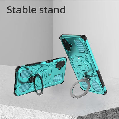 Asuwish Phone Case for Samsung Galaxy A07 4G with Tempered Glass Screen Protector Cover and Magnetic Ring Holder Kickstand Protective Hard Mobile Hybrid Cell Accessories AO7 A 07 Women Men Teal