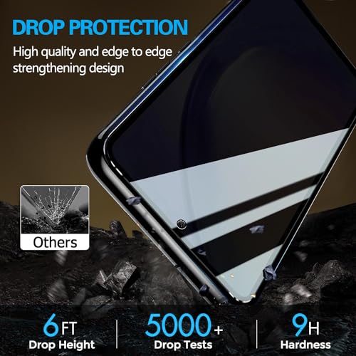 [2+2 Pack] Samsung Galaxy A35 5G 6.6 inch Privacy Screen Protector, 2X Anti Spy Film + 2X Camera Lens Tempered Glass, [28° Anti Peep] [9H Hardness] [Anti-Scratch] [No Bubble] Case Friendly - Black - color: Galaxy A35 Privacy Screen Protector + Camera Lens