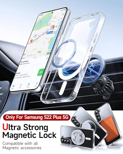 LeYi for Galaxy S22-Plus Phone Case: MagSafe Fit Raised Camera Guard, Clear | Transparent Slim Protective Girls Women Men para Samsung Galaxy S22 Plus Case Mobile Android Unlocked S 22 + S22plus 6.6 Inch - color: Clear, size: Galaxy S22 Plus (6.6 Inch)