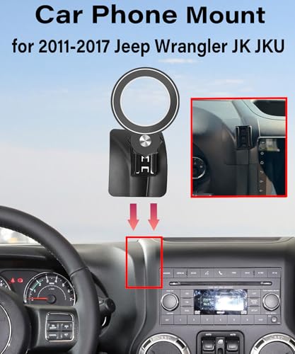 Magnetism Car Phone Holder for 2011-2017 Jeep Wrangler JK JKU Accessories - size: for 2011-2017 Jeep Wrangler JK JKU