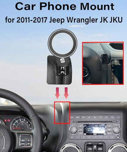 Magnetism Car Phone Holder for 2011-2017 Jeep Wrangler JK JKU Accessories - size: for 2011-2017 Jeep Wrangler JK JKU