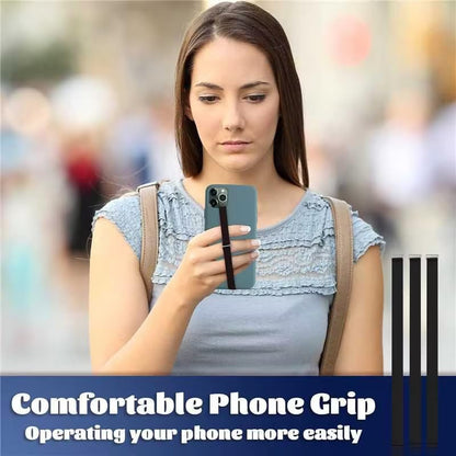 TEAMOLA Silicone Phone Grip Strap, Anti-Slip Phone Hand Holder Black 210 - color: 210, 3 Black
