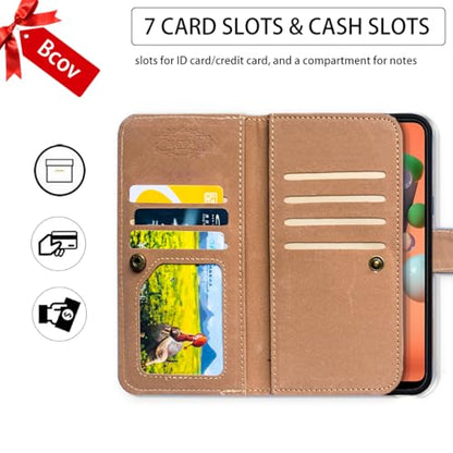 Bcov Case for iPhone 16,Beautiful Sunflowers Multifunction Leather Phone Case Wallet Flip Cover with Multi Card Slots Pocket Wrist Strap for Apple iPhone 16 - color: Beautiful Sunflowers
