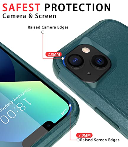 Diverbox for iPhone 13 Case [Shockproof] [Dropproof] [Dust-Proof],Heavy Duty Protection Phone Case Cover for Apple iPhone 13 (Dark Green) - color: 13-Dark Green