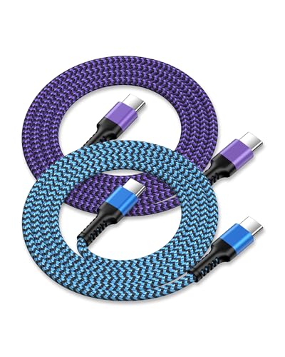 iPhone 17e 17 Pro Max Charger Cable Fast Charging, Android Charging Cable - color: 2Pack-Blue, Purple, size: 6FT, style: USB C to USB C