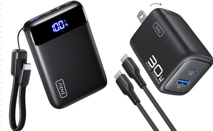 INIU 20000mAh Portable + 30W 2-Pack Type C Charger