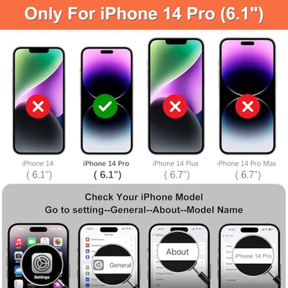 iCoverCase Compatible with iPhone 14 Pro Wallet Phone Case with Card Holder for Women, RFID Blocking Embossed PU Leather Wrist Strap Case 6.1 Inch (Heart Dark Purple) - color: H-Dark Purple