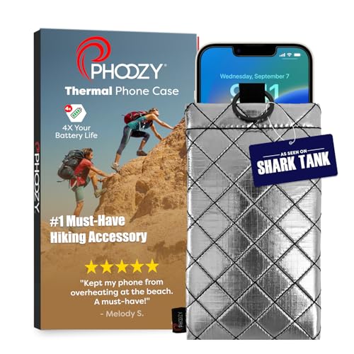 PHOOZY Apollo II Thermal Phone Case with NASA-Derived Technology - Extends Battery Life 4X in Hot or Cold Weather - Military Grade 8-Foot Drop Protection Insulated Pouch - Large Silver - color: Apollo II Silver, size: LARGE