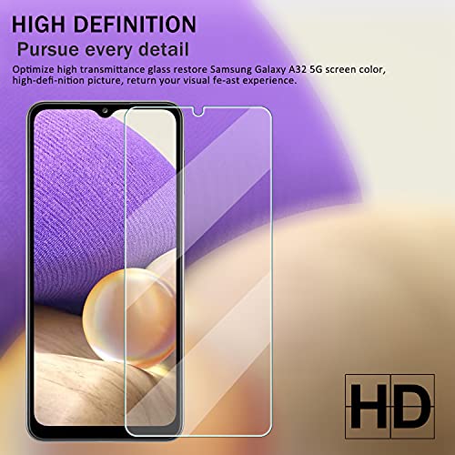 Galaxy A32 5G HD Clear Tempered Glass Screen Protector, [2 Pack] [3D Glass] [Bubble-Free] [Anti-Glare] Screen Protector Glass For Samsung Galaxy A32 5G - size: Galaxy A32