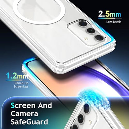 YZB for Galaxy A13 5G Phone Case, MagSafe Compatible, Crystal Clear | Compatible with Samsung Galaxy A13 5G, Magnetic Design, Yellowing Resistant, Scratch-Resistant Back - color: Crystal Clear, size: Galaxy A13 5G