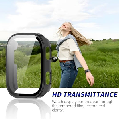 2 Pack for Amazfit Bip 6 Screen Protector Case - color: Black+Black