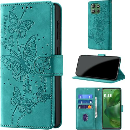Case Wallet for Motorola Moto G Power 2025/ G Power 2026, Turquoise | RFID Blocking, 3 Card Holder Stand, Shockproof TPU Shell, PU Leather Magnetic Closure, 6.8-inch - color: Turquoise