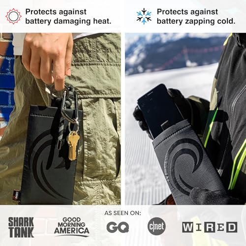PHOOZY Apollo II Thermal Phone Case with NASA-Derived Technology - Extends Battery Life 4X in Hot or Cold Weather - Military Grade 8-Foot Drop Protection Insulated Pouch - Large Black - color: Apollo II Blackout, size: LARGE