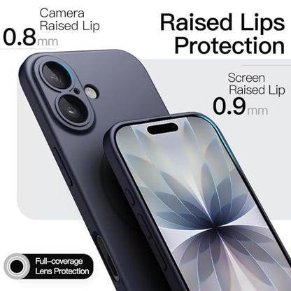 JETech Magnetic Slim Case for iPhone 17, Deep Blue - color: Deep Blue, size: iPhone 17