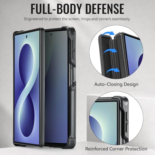 for Samsung Galaxy Z Fold 8 - Case Wallet Magnetic Slim, Black - color: Black, size: Samsung Galaxy Z Fold 8