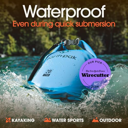 Earth Pak Waterproof Dry Bag - Roll Top Waterproof Backpack Sack Keeps Gear Dry for Kayak with Waterproof Phone Case - color: Light Blue, size: 5L