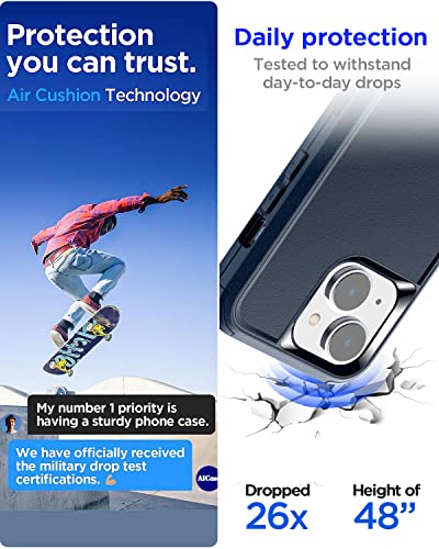 AICase for iPhone 13/iPhone 14 Case,Heavy Duty 3-Layer Rugged Pocket-Friendly Phone Case,Durable Military Grade Protection Shockproof/Drop Proof/Dust-Proof Protective Cover for iPhone 13/14(sea Blue) - color: sea blue Case