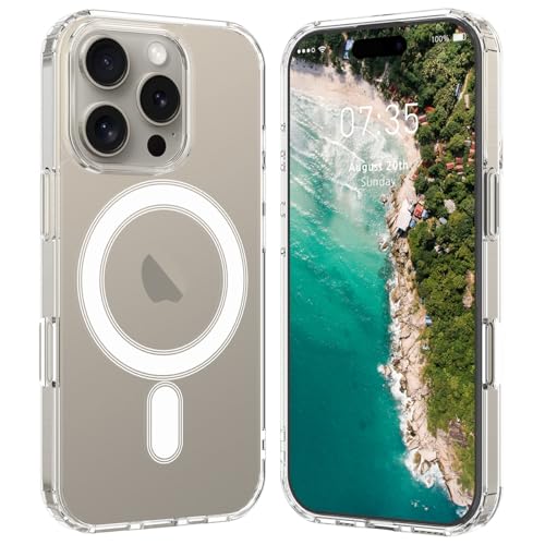 I&H for iPhone 16 Pro 6.3 inch Case Crystal Clear Non-Yellowing, Shockproof, Anti-Scratch, Transparent Hard Back Cover with Soft Bumper - size: For iPhone 16 Pro