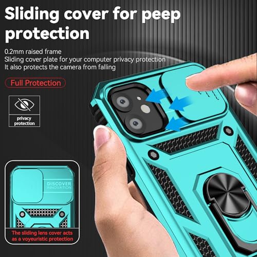 for iPhone 11 Case,with Screen Protectors and Camera Cover,[Military Grade] 16ft.Drop Tested Cover with Magnetic Kickstand Protective Case for iPhone 11 6.1 inch, Mint - color: Mint