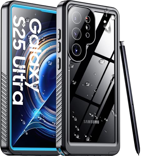 Designed for Samsung Galaxy S25 Ultra Case Waterproof, Built-in Lens & Screen Protector Military Grade Shockproof Dropproof IP68 Underwater Full Body Phone Case for Galaxy S25 Ultra 6.9"-Blue - color: LightBlue/Clear, size: Samsung Galaxy S25 Ultra 6.9"