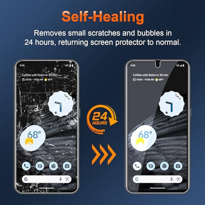 [2 Pack] Pixel 7 Pro Privacy Screen Protector Flexible TPU [Not Glass], Fingerprint Unlock, Anti-spy, Easy Installation, Case Friendly, Bubble Free