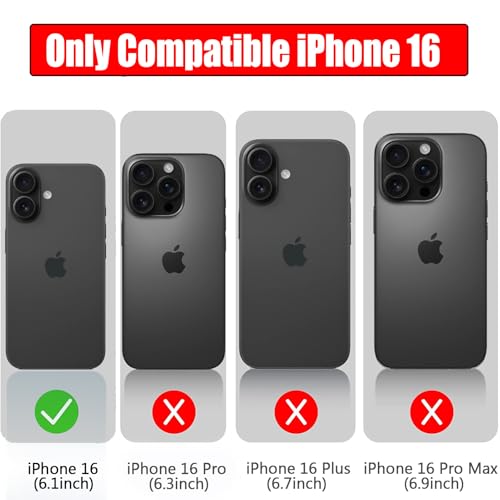 Battery Case for iPhone 16,Full Encircle 10000mAh High Capacity Rechargeable Portable Charger Case Extended Battery Pack Compatible with iPhone 16 (6.1 inch) Wireless Charging Cover with Carplay-Black - size: iPhone 16 (6.1 inch)
