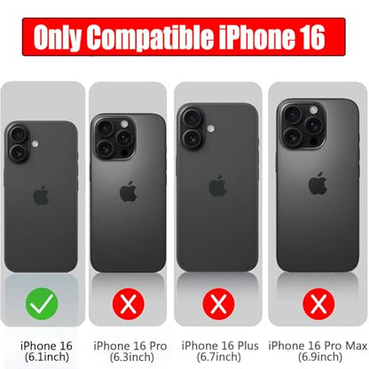 Battery Case for iPhone 16,Full Encircle 10000mAh High Capacity Rechargeable Portable Charger Case Extended Battery Pack Compatible with iPhone 16 (6.1 inch) Wireless Charging Cover with Carplay-Black - size: iPhone 16 (6.1 inch)
