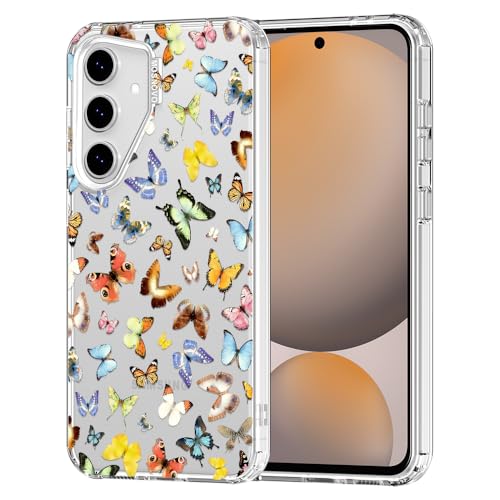 MOSNOVO for Samsung Galaxy S24 FE Case, Shockproof Military-Grade Protection 6.6ft Drop Tested, Clear Phone Case for Galaxy S24 FE, Wild Butterflies Design - color: Clear - Wild Butterflies, size: Samsung Galaxy S24 FE