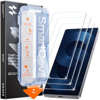 SMARTDEVIL for Samsung Galaxy S25 Ultra Screen Protector [3 Pack] | Finger Print Reader Compatible, Fast & Easy Installation, Clear 9H Tempered Glass Film, Alignment Frame Dust-Free Bubble-Free - size: For Samsung Galaxy S25 Ultra 6.9 inches