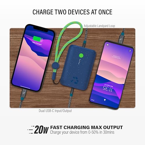 Nimble Champ Portable Charger, 10000mAh Power Bank, 20W Dual USB-C Charging - color: Nebula Blue
