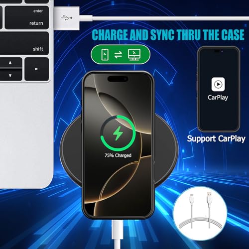 Battery Case for iPhone 16 Pro Max, Upgraded 12000mAh Rechargeable Portable Extended Battery Pack Supported Qi Wireless Charging Case Compatible with iPhone 16 Pro Max (6.9 inch) Charger Cover (Black) - size: iPhone 16 Pro Max (6.9 inch)
