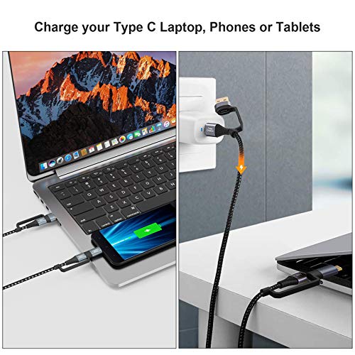 4 in 1 USB A +USB C to USBC + Micro B Multiple Charging Cable 6.6FT