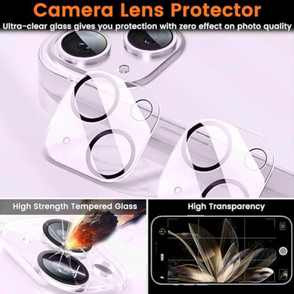 Lesakit 3+3 Pack Privacy Screen Protector for iPhone 14 Plus 6.7-Inch with 3 Pack Camera Lens Protector, Anti Spy Tempered Glass Film 9H Hardness Bubble Free Case Friendly - size: iPhone 14 Plus